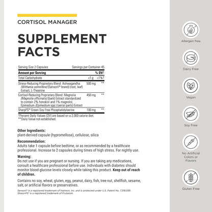 Cortisol Manager Allergen Free, 90 Count